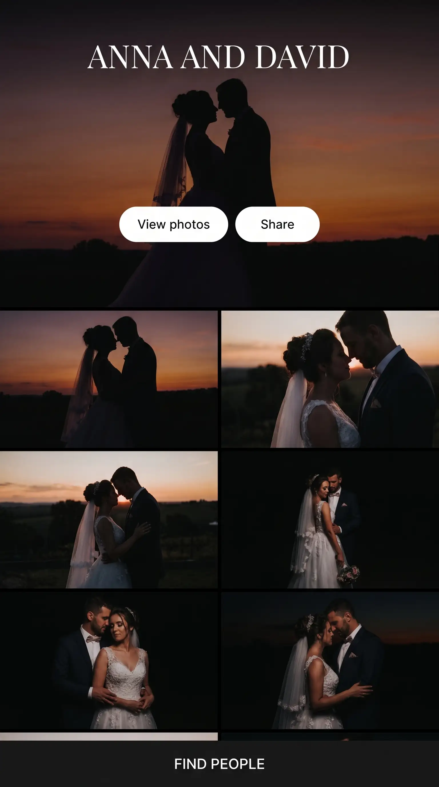 Premium dark gallery — mobile view
